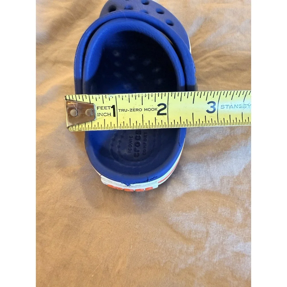 Crocs Baby Toddler Shoes C4 Navy Blue White Red‎ Slip On Water Clogs